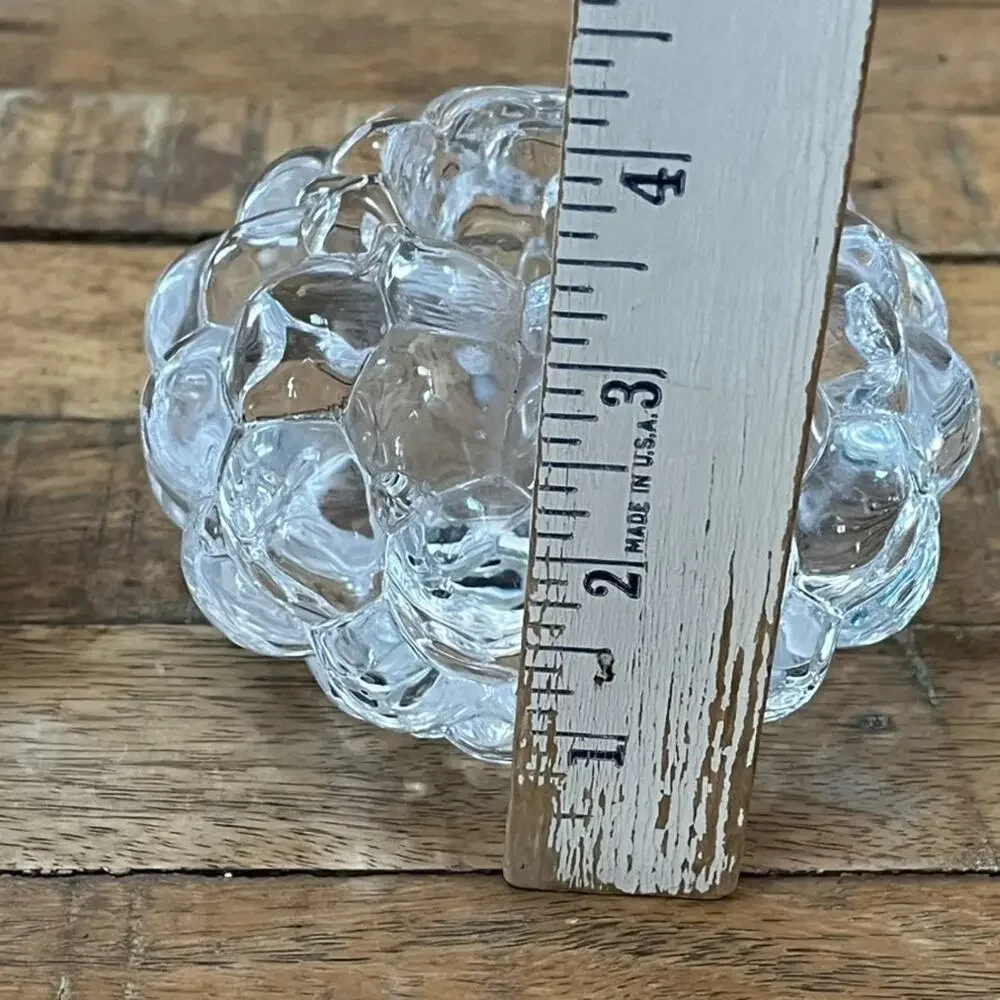 Orrefors Raspberry Crystal Glass Votive Candle Holders (2) 4